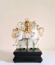 Spieluhr Karussell Pferd, Bisque Porzellan, beweglich, Vintage Rarität!