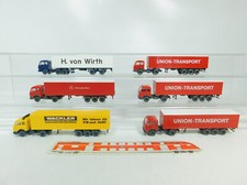 6x Wiking H0 1:87 Sattelzug MB: Union-Transport + Wackler + Wirth etc #BO685-0,5