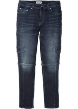 Neu Slim Fit Cargo-Stretch-Jeans Straight Gr. 31 Dunkelblau Herren-Hose Pants