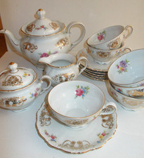 Seltmann Weiden Theresia Porzellan Teeservice 17-teilig für 6 Pers. Top!