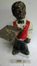 alter Diener 65cm Pappmache Butler Stummer Black Boy Herrendiener Dienerfigur 