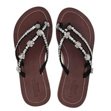 Damen Sandalen Flipflops Leder