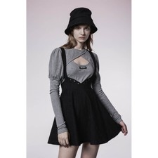 Punk Rave Trägerrock Gretchen suspender Maid japan visual key gothic lolita emo