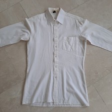 Herren Hemd Shirt Gr.M Weiß Baumwolle Vintage Retro