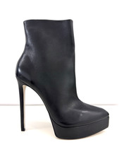 Steve Madden Velina High Heel Platform Ankle Boots Black Leather US 9.5 EU 40