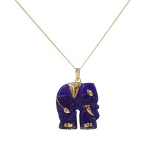 ELEFANT COLLIER | Gelbgold 585 14 Karat | Provinz - Badachschan Lapislazuli |