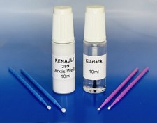 Lackstift-Set RENAULT 389 Arktis-Weiß + Klarlack , 2 x 10ml + 4 Lacktupfer
