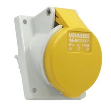 MENNEKES 1462 CEE Einbausteckdose mit Klappdeckel, 3-polig, 16A-4h, 110-130V~