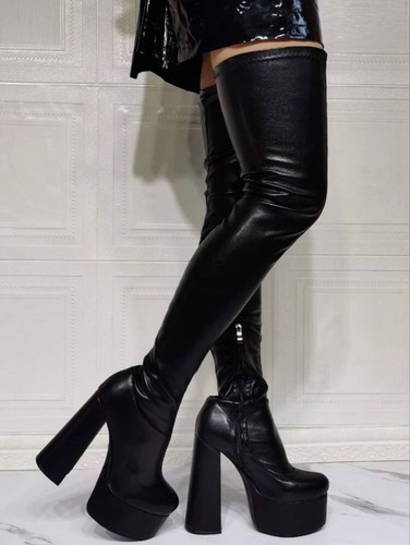 Plateau overknee stiefel - plateau,