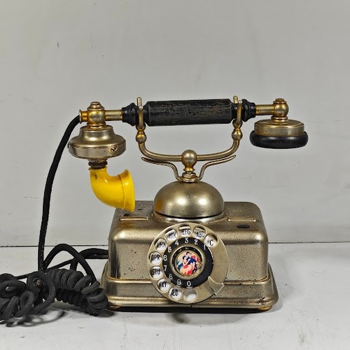 Antikes drehtelefon messing - antikes,