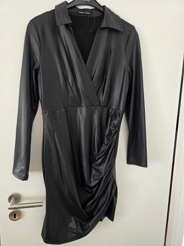 Edles kleid kunstlederoptik - kleid,