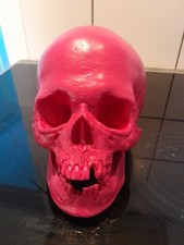 Totenkopf Pink Kunststoff Firma Müller Deutschland Ca 17 cm Hoch 