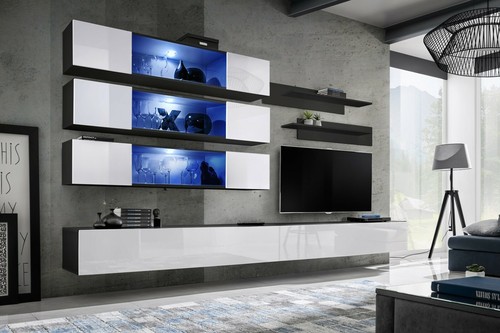Anbauwand wohnwand wohnzimmer - wohnwand,