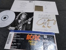 AC/DC Autogramm Angus Young Digipack FLICK OF THE SWITCH signed Live Ticket