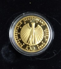 100 Euro Gold Deutschland 2005 FIFA Fussball WM 2006 - Prägestätte G