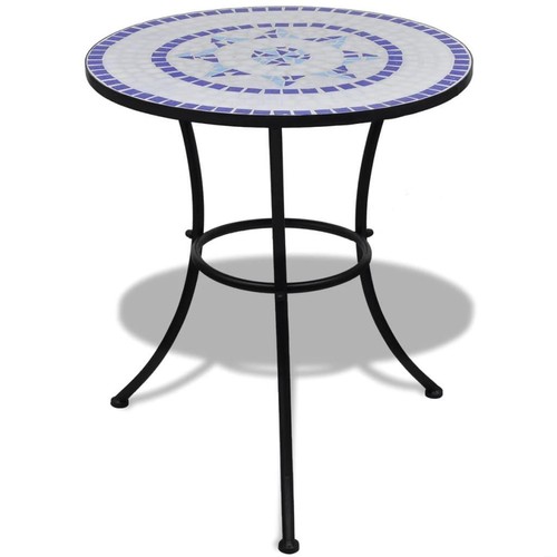 Blau weiß 60cm bistrotisch - weiß,
