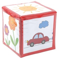 EDUPLAY 120272 Schaumstoff-Würfel mit Taschen, 15,5 x 15,5 cm, rot (1 Stück)