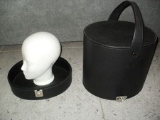 TOP aus Erbschaft: schwarzer HUT-Koffer / Perücken-Koffer mit Styropor-Kopf