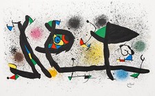 Joan Miro Origina Lithographie Sculptures steinsigniert