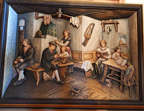 Großes holzrelief - großes,