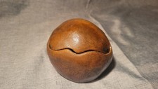 Keramik Kugel Topf Deckel Behälter Getöpfert Handarbeit Braun Gebrannt Ton 