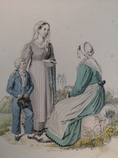 Altkolorierte Lithographie von