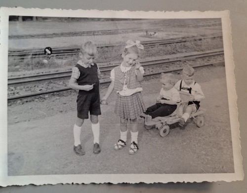 Altes foto vintage kinder - foto, mit