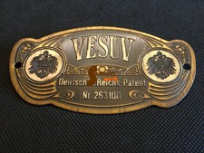 altes Schild - Geldschrank Tresor „VESUV“ D.R.P. - Händler Carl Kracht Hamburg