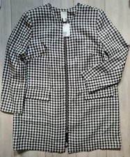 Mantel - Neu - H&M - Hahnentrittmuster - Gr 48 4XL - schwarz weiß