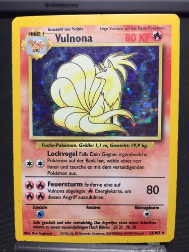 Pokemon karte vulnona 102 - vulnona, 12/102