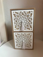 Schmuckschrank / Schmuckkästchen aus Holz mit Ornamenten, weiß, 2 Schubladen