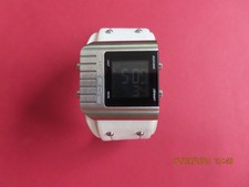 Fossil Uhr JR-9681 Digital Retro weißes Original Lederarmband neue Batterie RAR*