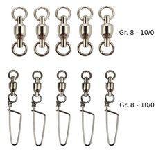 PREMIUM KUGELLAGERWIRBEL Edelstahl Meeres Salzwasser Großfisch Rolling Wirbel 