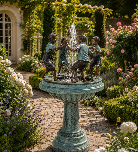 Bronze brunnen gartenbrunnen - bronze,