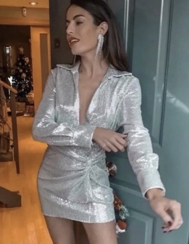 Zara silber pailletten - silber,