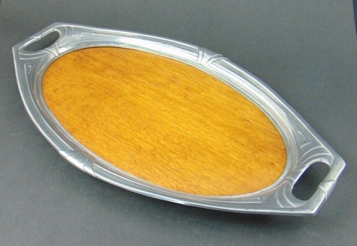 Jugendstil zinntablett mit - jugendstil,