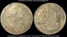 Kurfürstentum Bayern Maximilian III Joseph Taler 1775 Madonna Kind 833er Silber