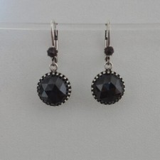 Granatschmuck Granat Ohrringe rund Retro Trachten Vintage antik Silber 925/-