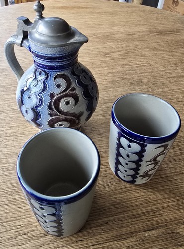 Bembel weinkrug keramik blau - weinkrug,