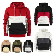 Herren Basic Kapuzenpullover Sweatjacke Pullover Hoodie Sweatshirt Kapuze Top DE
