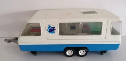 Playmobil wohnwagen blau weiß - wohnwagen,