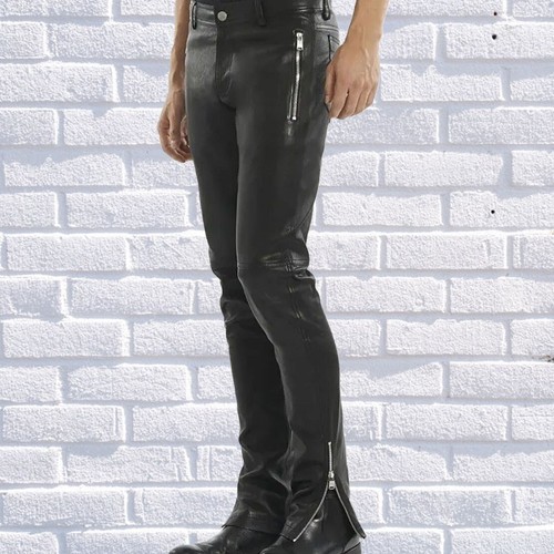Herren schwarze lederhose - schwarze,