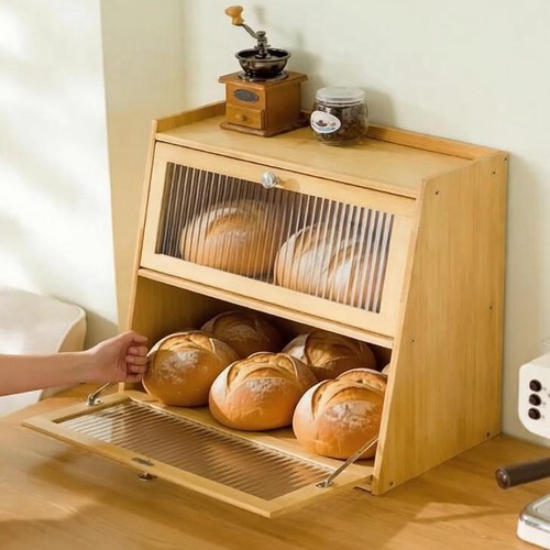 Holz brotkasten mit - holz,
