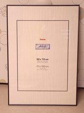 hama Alu Bilderrahmen blau gebürstet 70 x 100 inkl. Passepartout