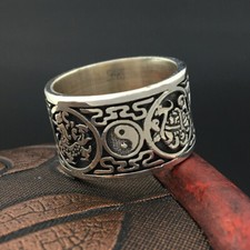 A15 Ring Yin Yang Symbol Tiere des Feng Shui Sterling Silber 925 