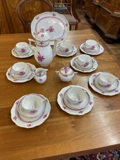 Herend Porzellan Apponyi Purpur Kaffee/Teeservice 8 Personen 1.Wahl mit Platte