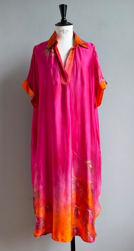 Kleid maxi pink bunt damen - kleid,