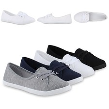 Damen Sportliche Ballerinas Bequeme Basic Stoff Freizeit Schuhe 841298