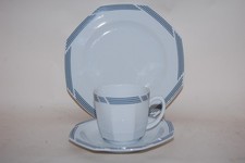 Kaffeetasse 3tlg. Kaffeegedeck Octa schwarze Striche schwarz Seltmann Weiden 