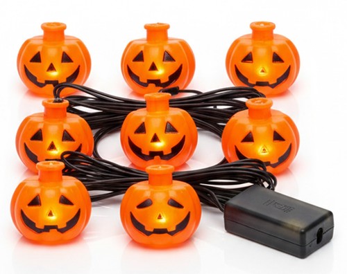 Halloween lichterkette kürbis - halloween,